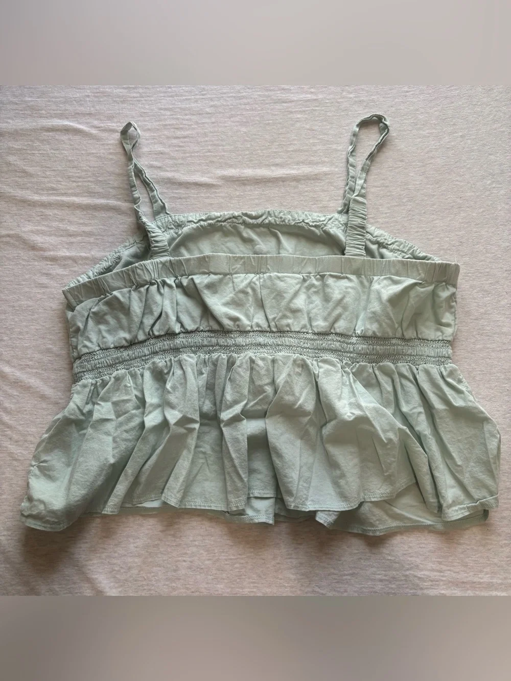 Celebrity Pink Mint Green Embroidered Peplum Cropped Cami Tank 3XL